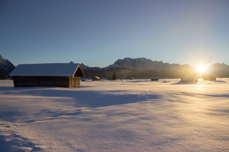 Hütten im Schnee