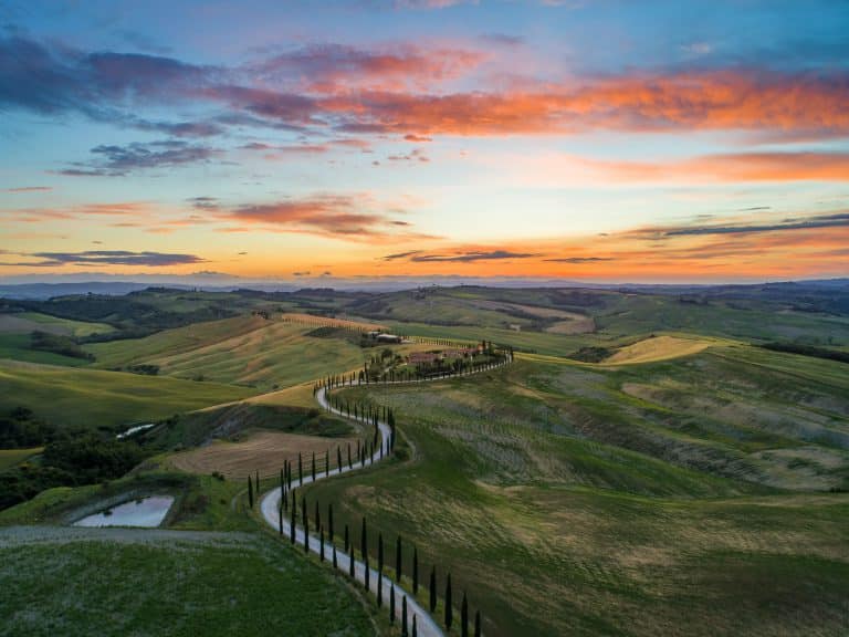 Sonnenuntergang in italienischer Landschaft