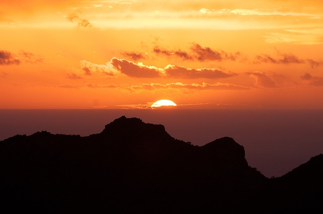 Campingplätze Teneriffa - Blick auf einen Sonnenuntergang auf Teneriffa.