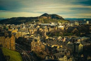 Camping Edinburgh - Vogelperspektive auf Edinburgh.